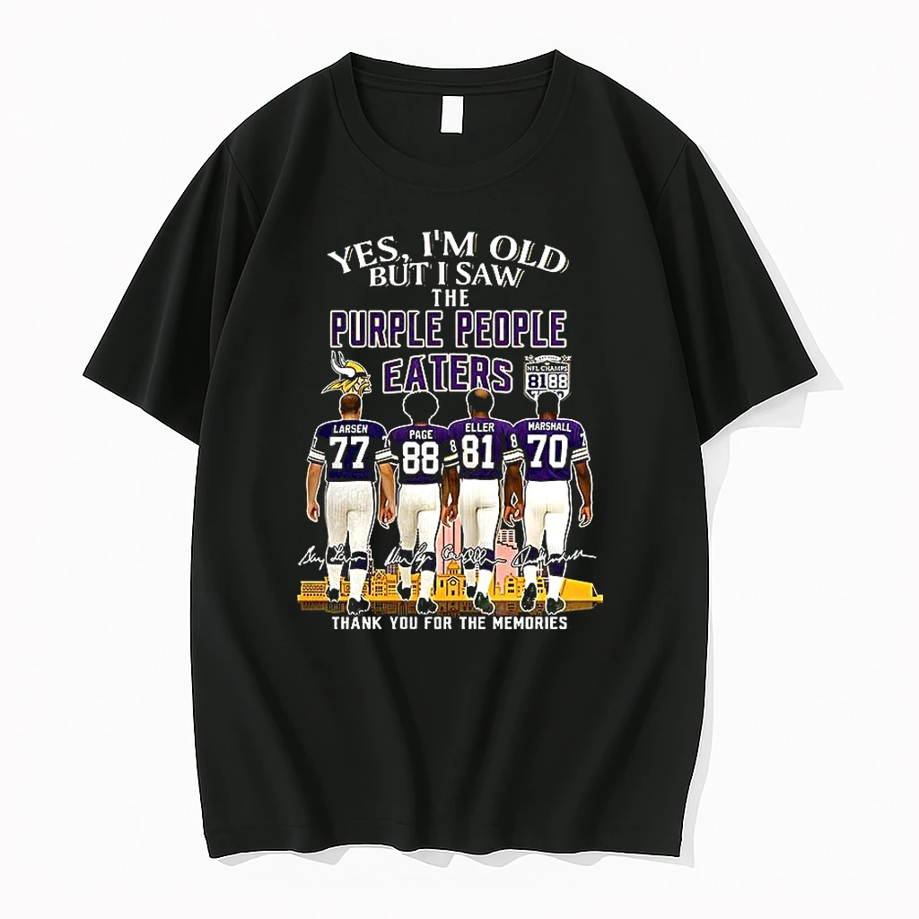 Minnesota Vikings Yes Im Old But I Saw The Purple People Eaters 2025 Player Signature Shirts