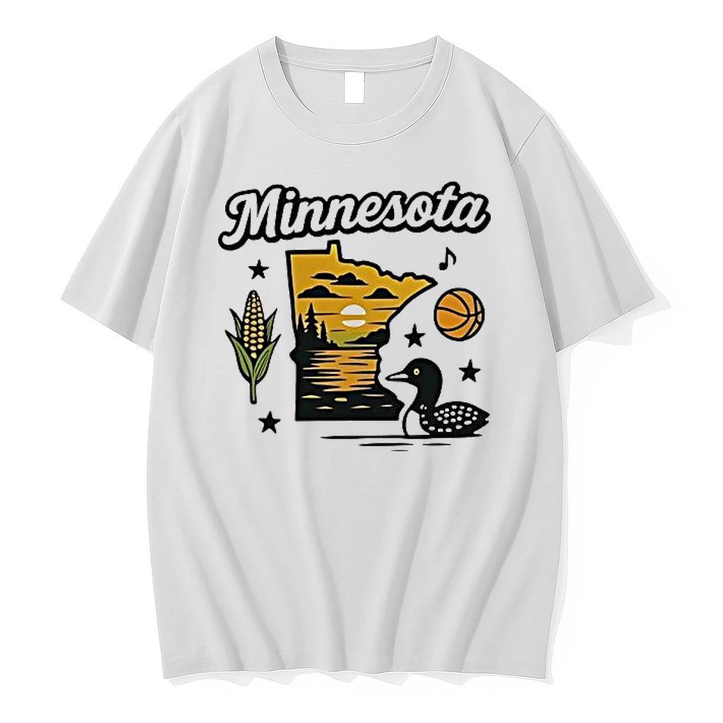 Minnesota Map Duck Corn Sunset Shirts