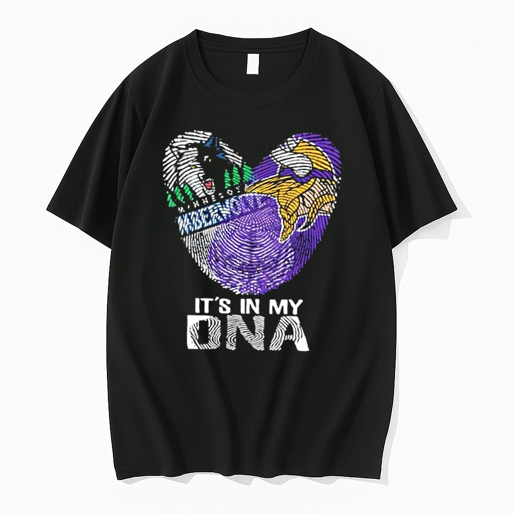 Minnesota Sports Timberwolves X Vikings Its In My Dna Fingerprint Heart Shirts