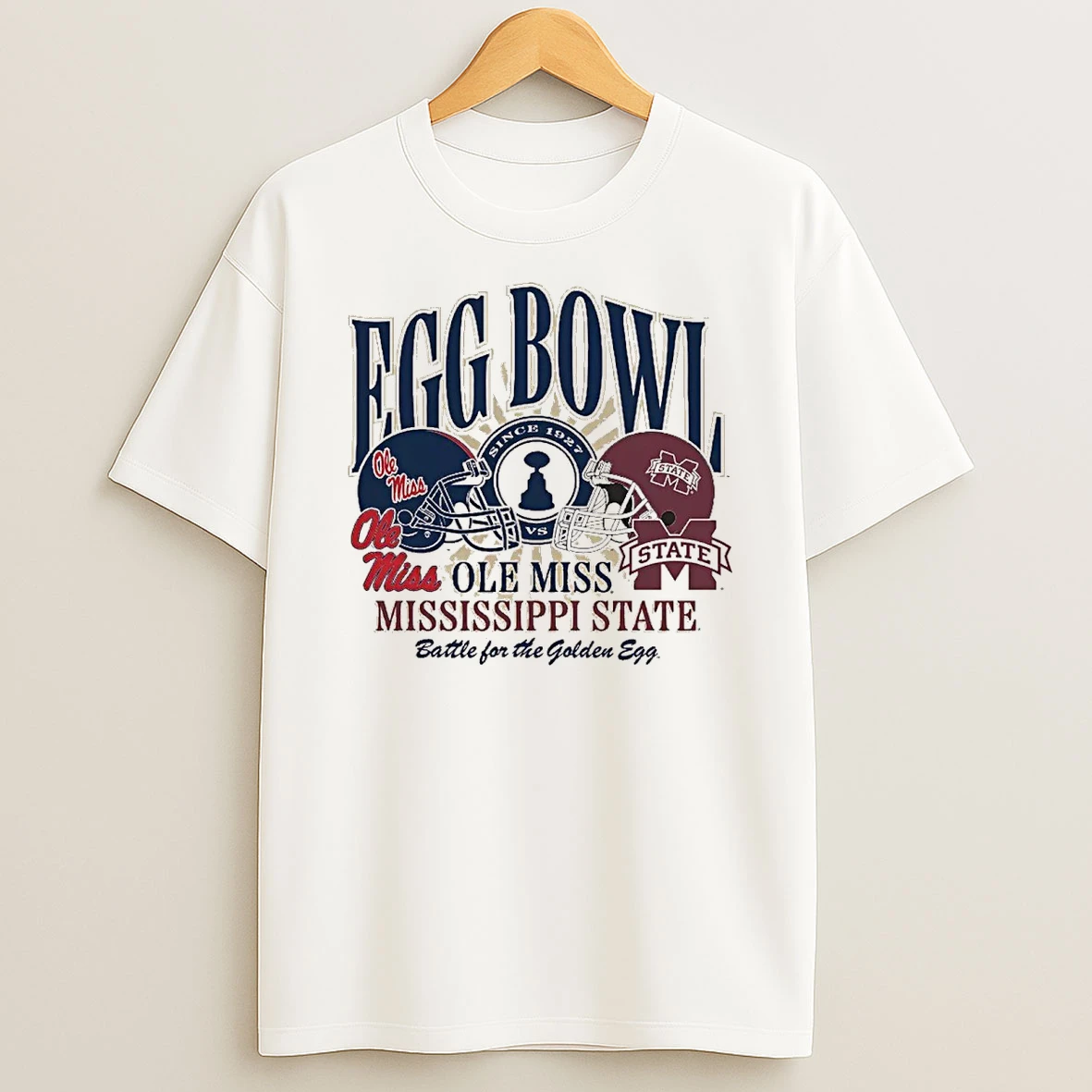 Mississippi State Bulldogs Vs Ole Miss Rebels The Egg Bowl Cream Battle For The Golden Egg Shirts