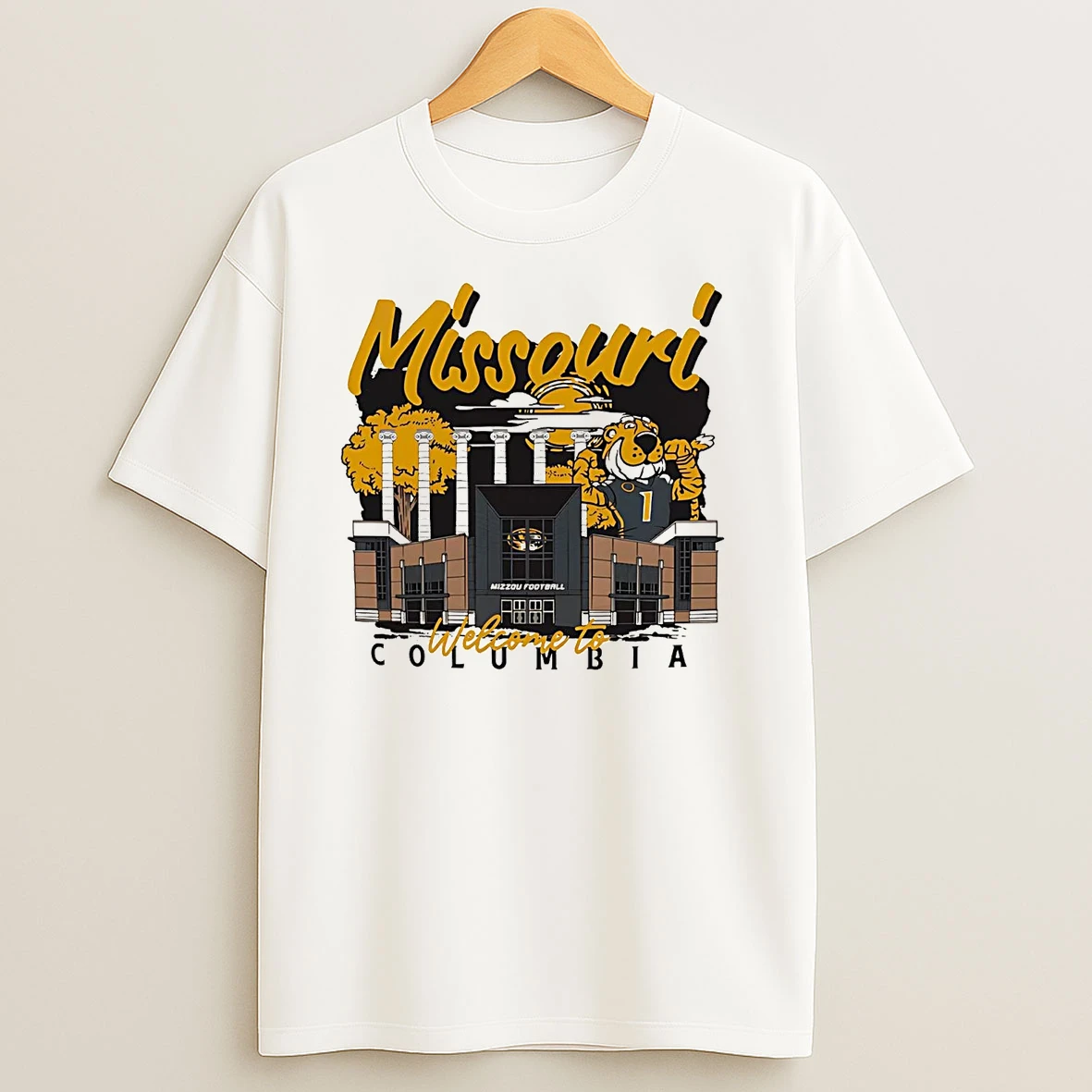 Missouri Tigers Mascot Welcome To Columbia Campus T Shirts