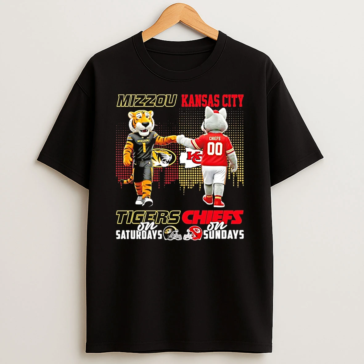 Mizzou Tigers On Saturday And Kansas City Chiefs On Sundays Mascot Shirts