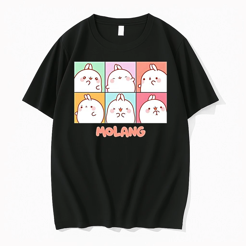 Molang Expression Boxes Cute Black Shirts