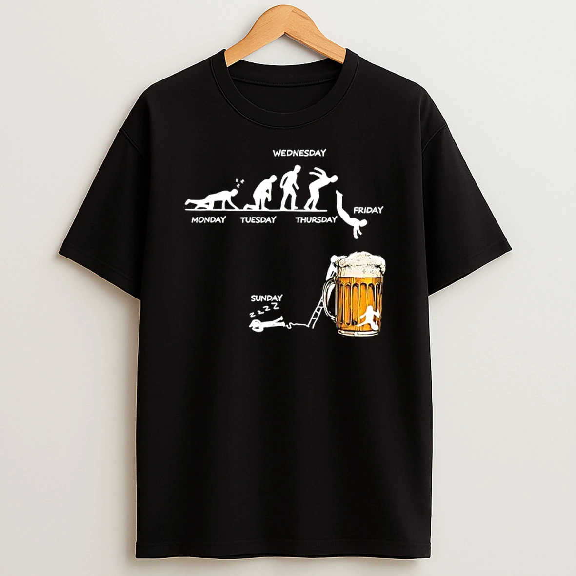 Monday Tuesday Thursday Friday Saturday Sunday Beer Drinking Funny Shirts