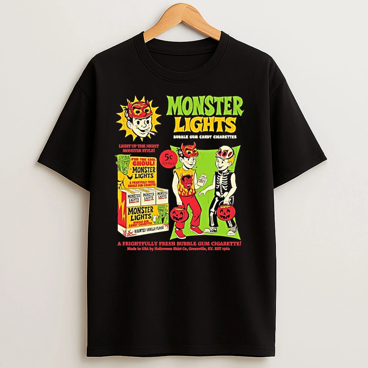 Monster Lights Bubble Gum Candy Cigarettes Halloween Costumes T Shirts