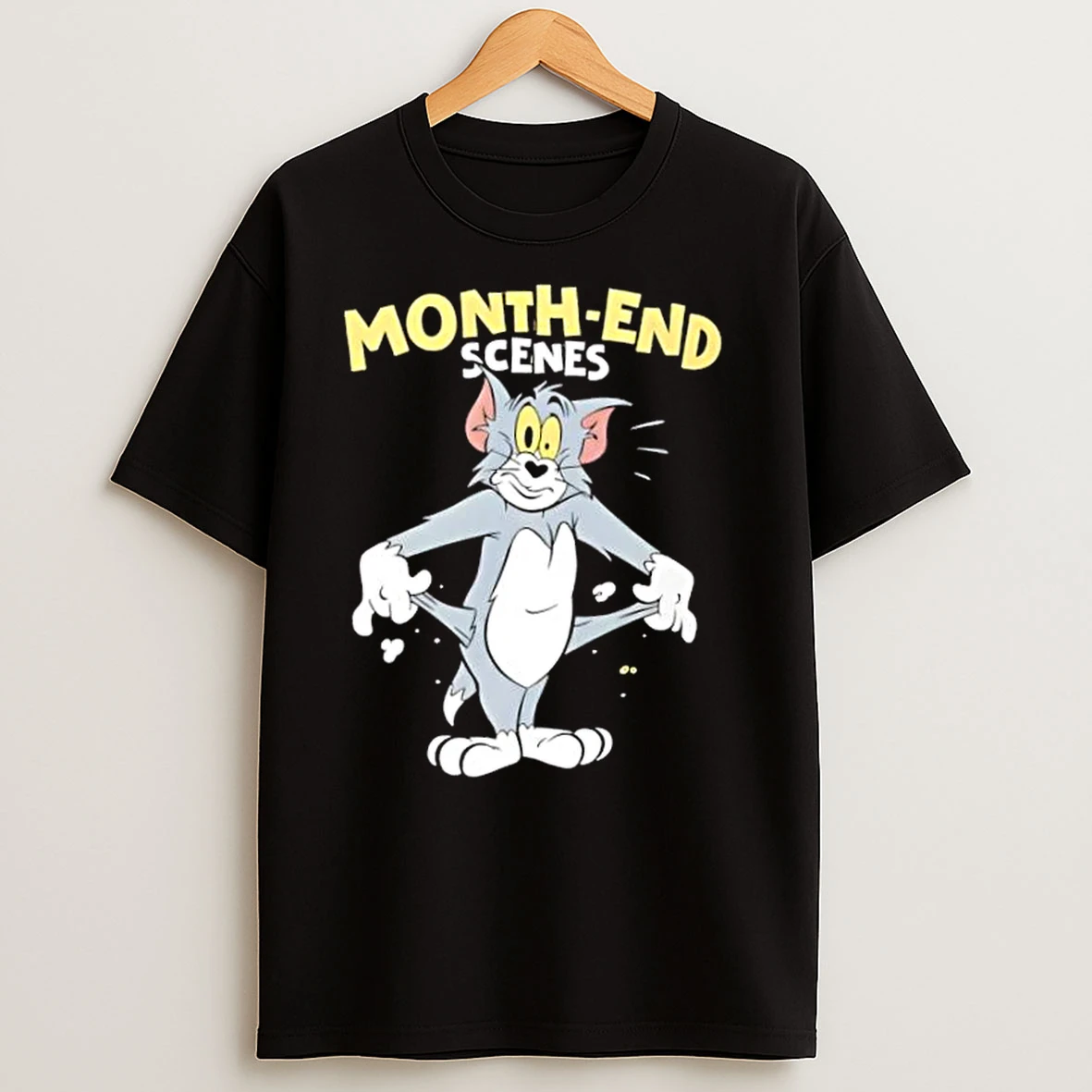 Month End Scenes Funny Cartoon Cat T Shirts