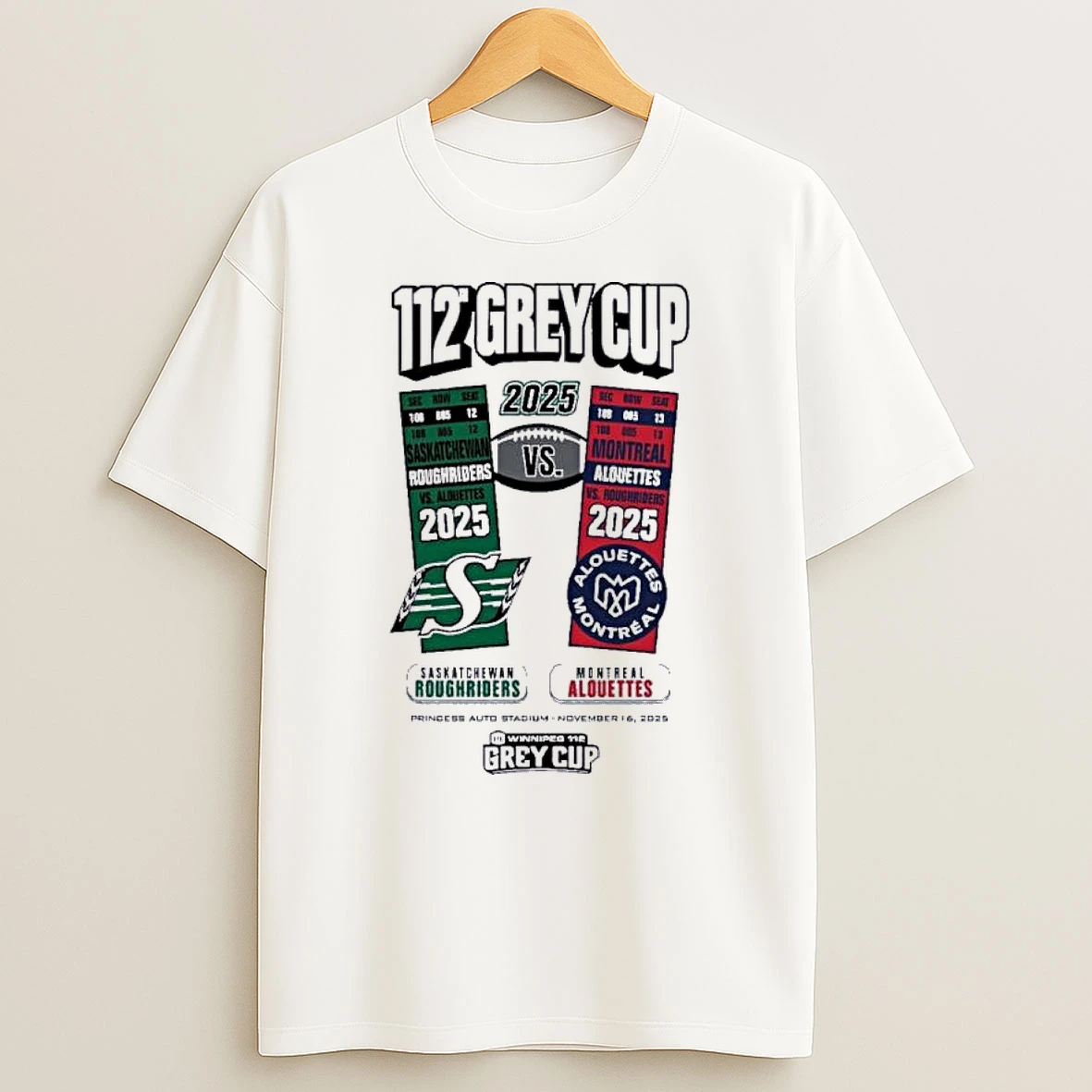 Montreal Alouettes Vs Saskatchewan Roughriders 112th Grey Cup Head To Head Shirts