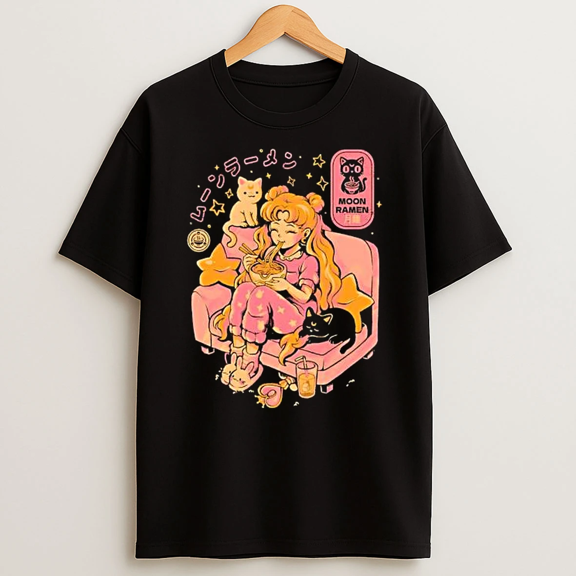 Moon Ramen Girl Cartoon Shirts