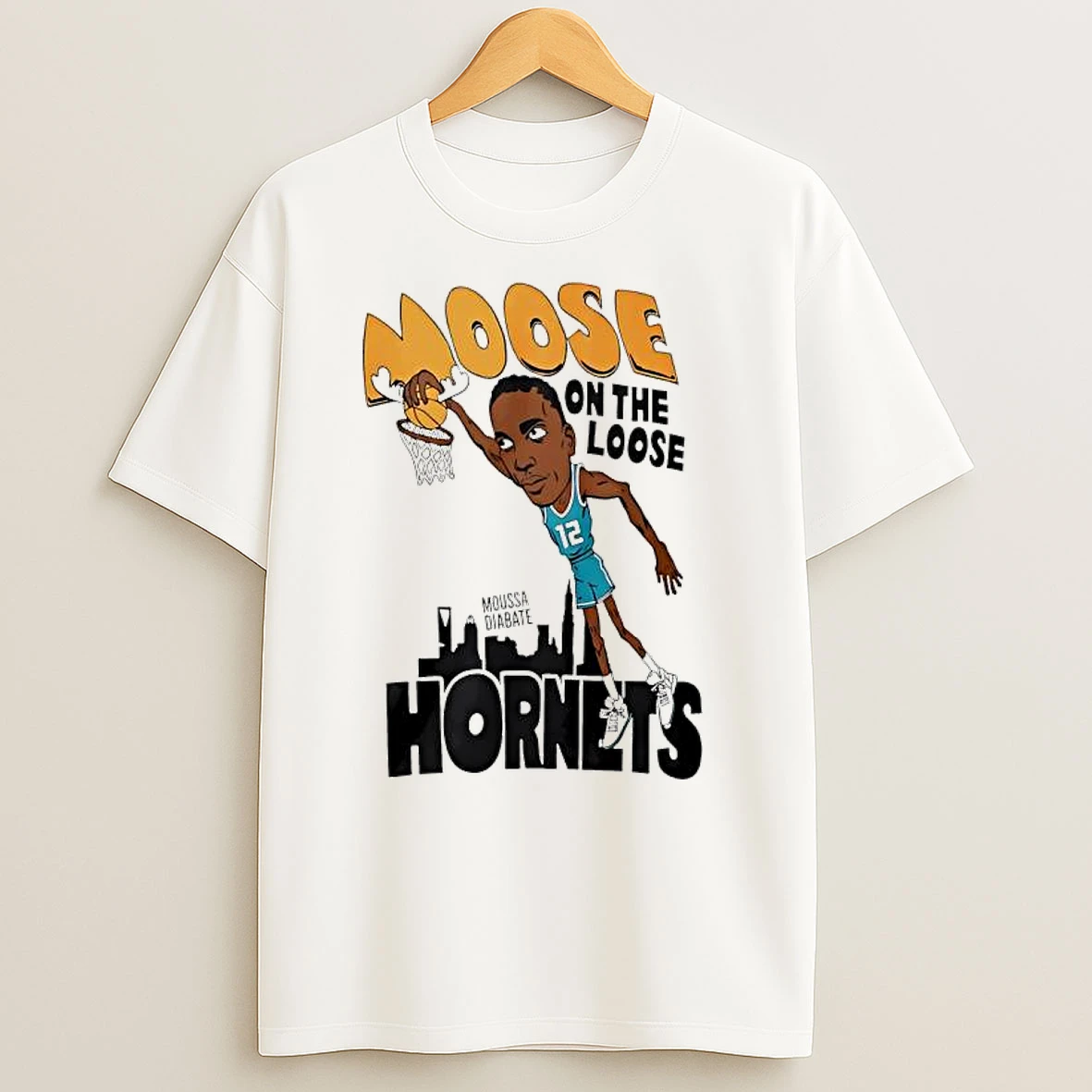 Moose On The Loose Hornets Moussa Diabate Caricature T Shirts