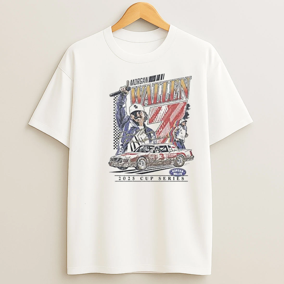 Morgan Wallen Racing Cup Series 2025 Circle White T Shirts
