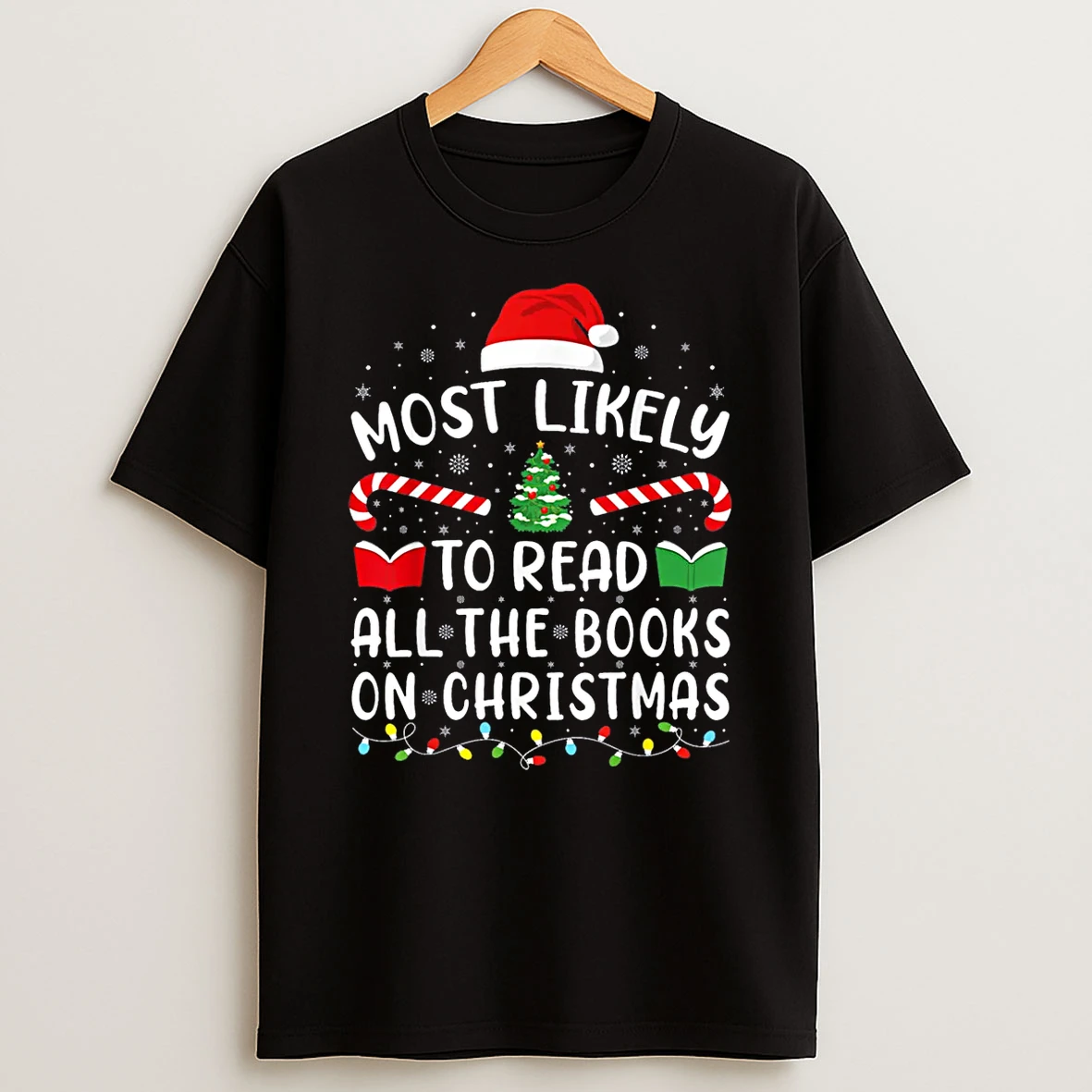 Most Likely To Read A Book On Christmas Family Matching Xmas Shirts