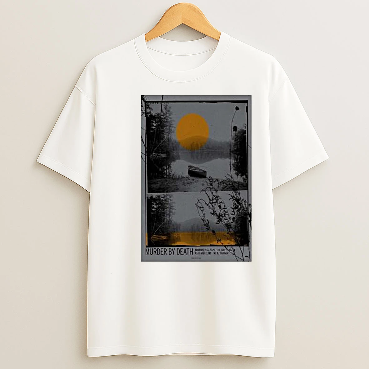 Murder By Death The Grey Eagle Asheville Nc Nov 14 2025 Circle White T Shirts