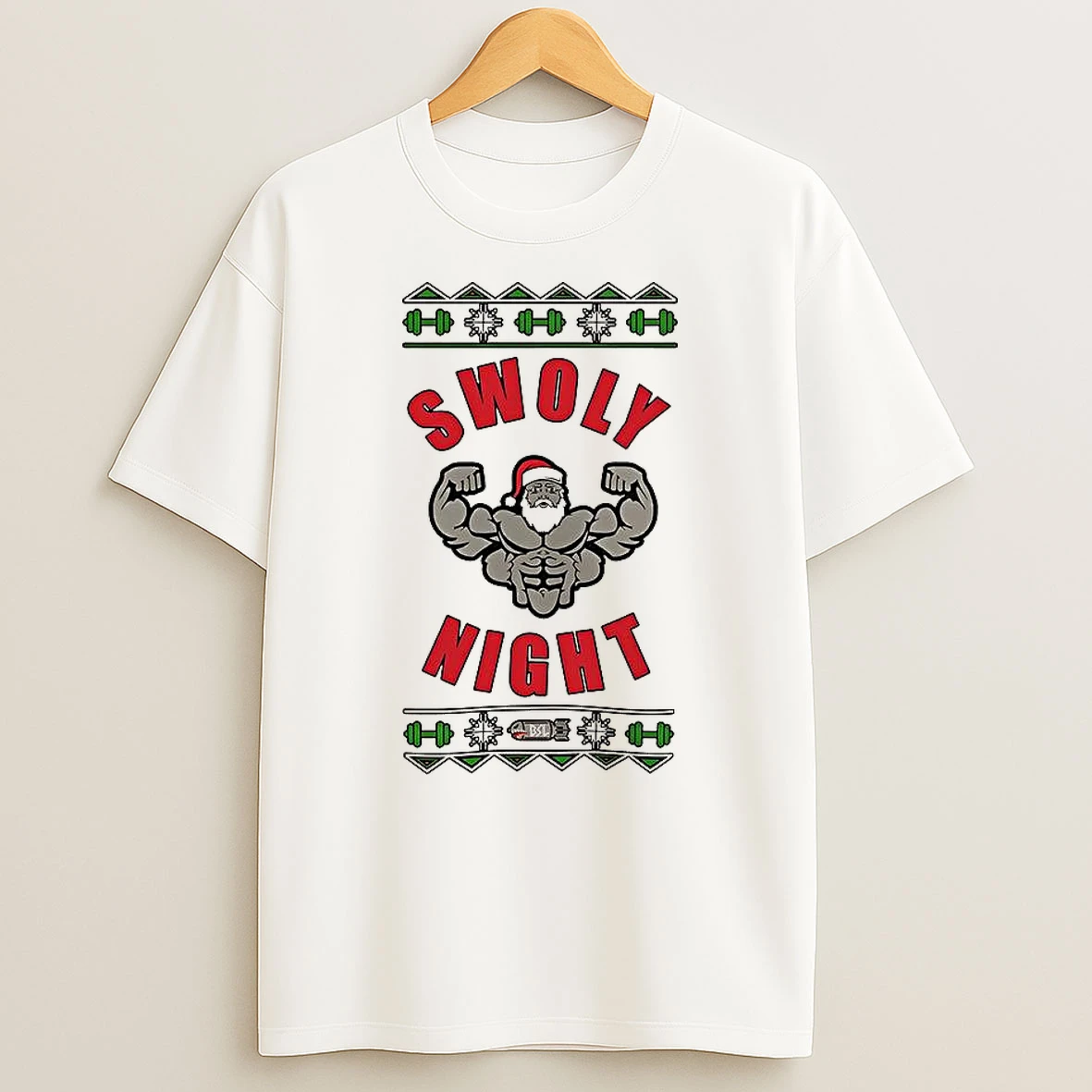 Muscular Santa Claus Swoly Night Ugly Chrismas Shirts