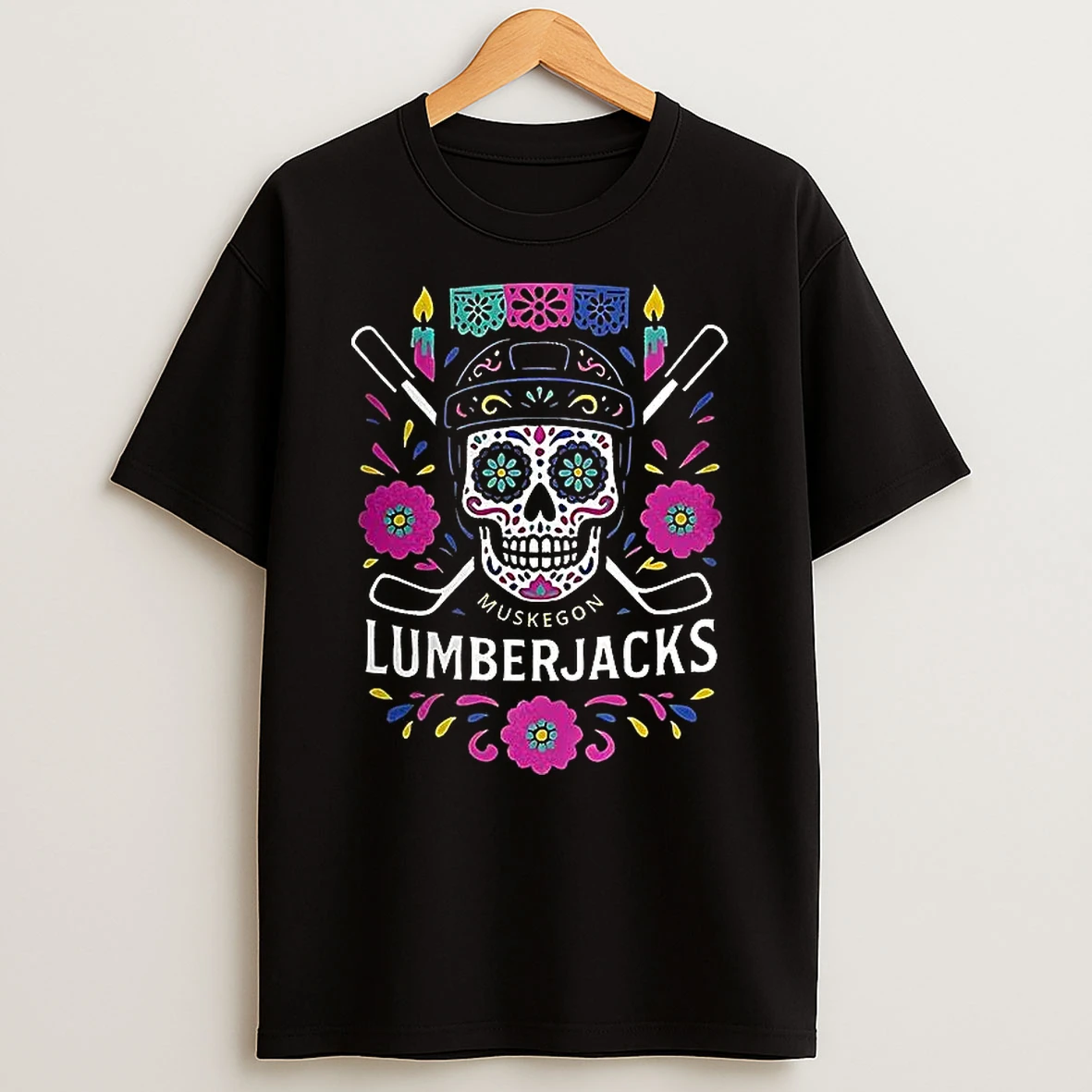 Muskegon Lumberjacks Dia De Los Muertos Shirts