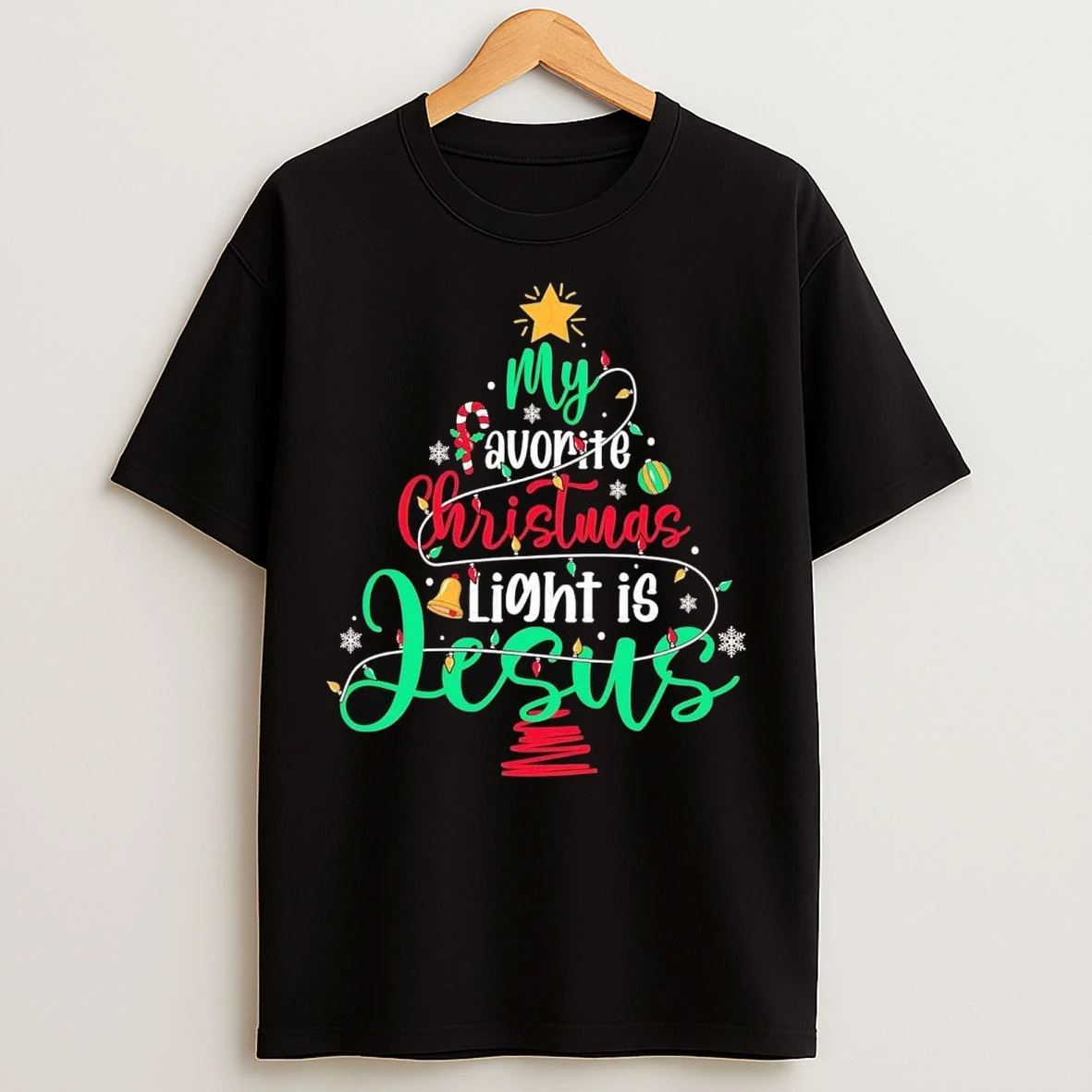My Favorite Christmas Light Is Jesus T Shirts