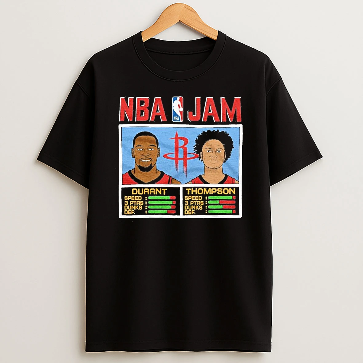 Nba Jam Rockets Kevin Durant And Amen Thompson Shirts