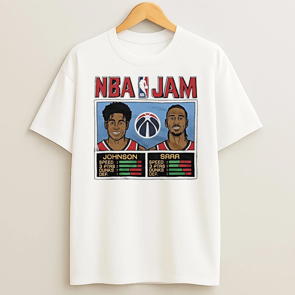 Nba Jam Wizards Johnson And Alex Sarr Players Shirts