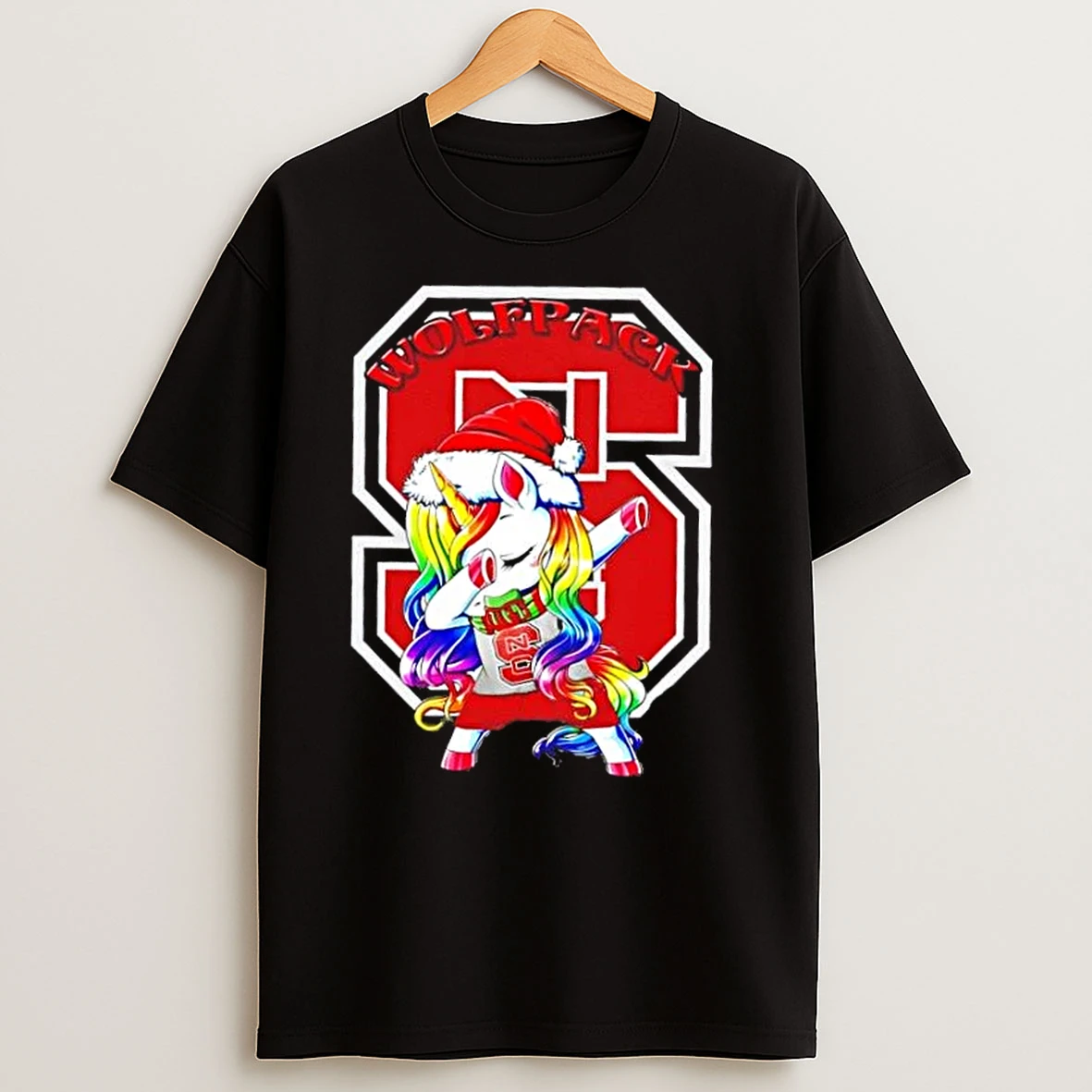 Nc State Wolfpack Football X Unicorn Santa Hat Dabbing Merry Christmas T Shirts