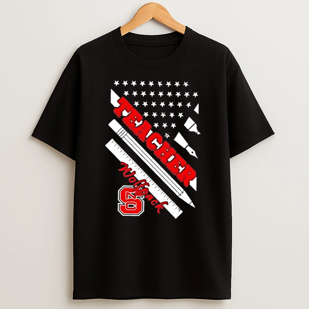 Nc State Wolfpack X Teacher American Flag Shirts