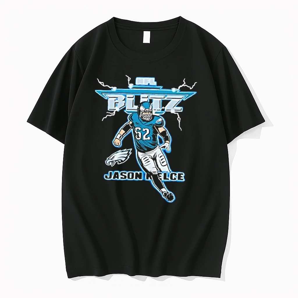 Nfl Blitz Philadelphia Eagles Jason Kelce Football Lightning Graphic Shirts
