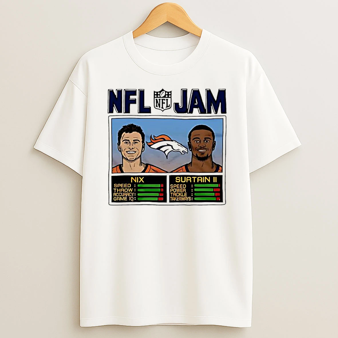 Nfl Jam Broncos Nix And Surtain Ii Denver Broncos Shirts