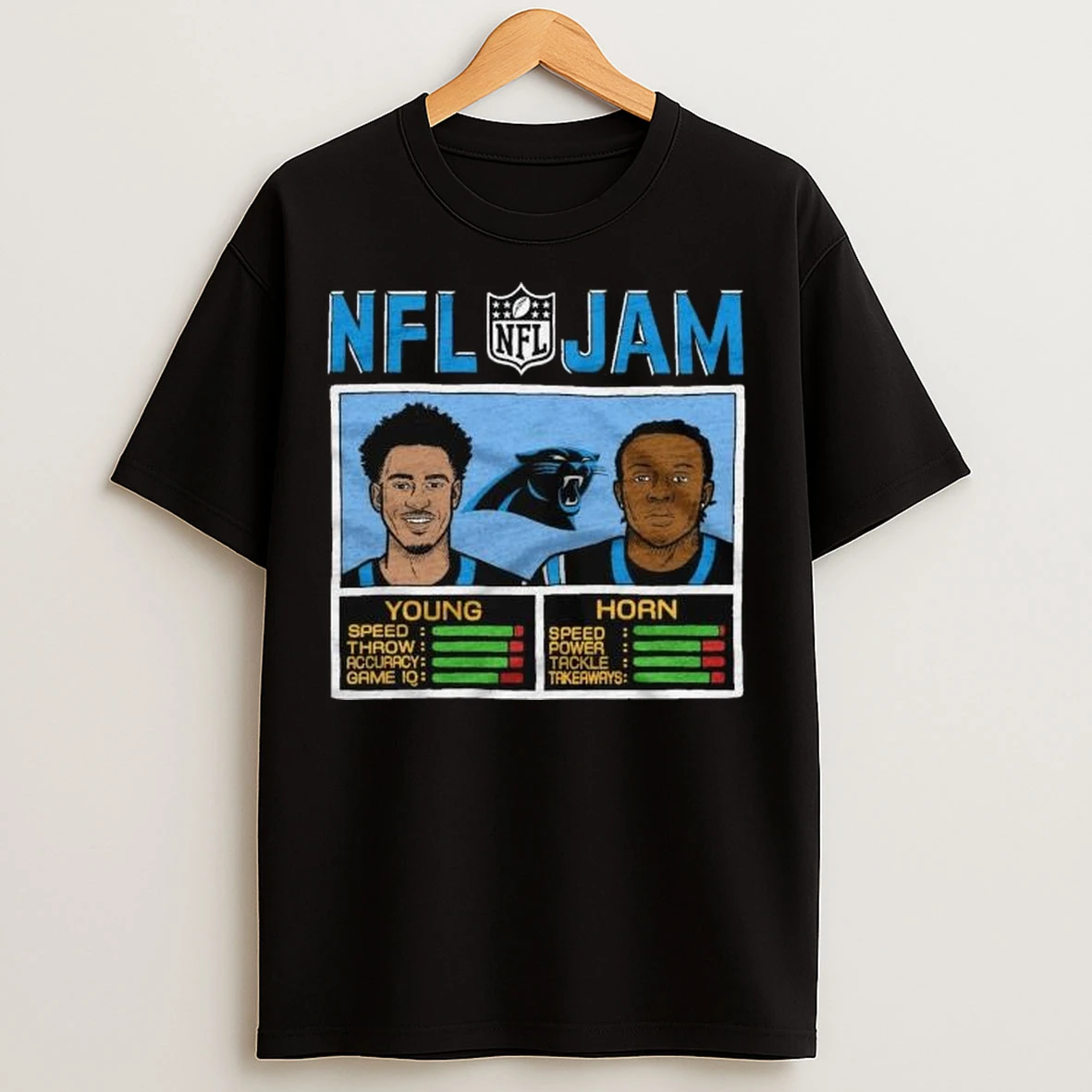 Nfl Jam Carolina Panthers Young And Horn Long Sleve T Shirts