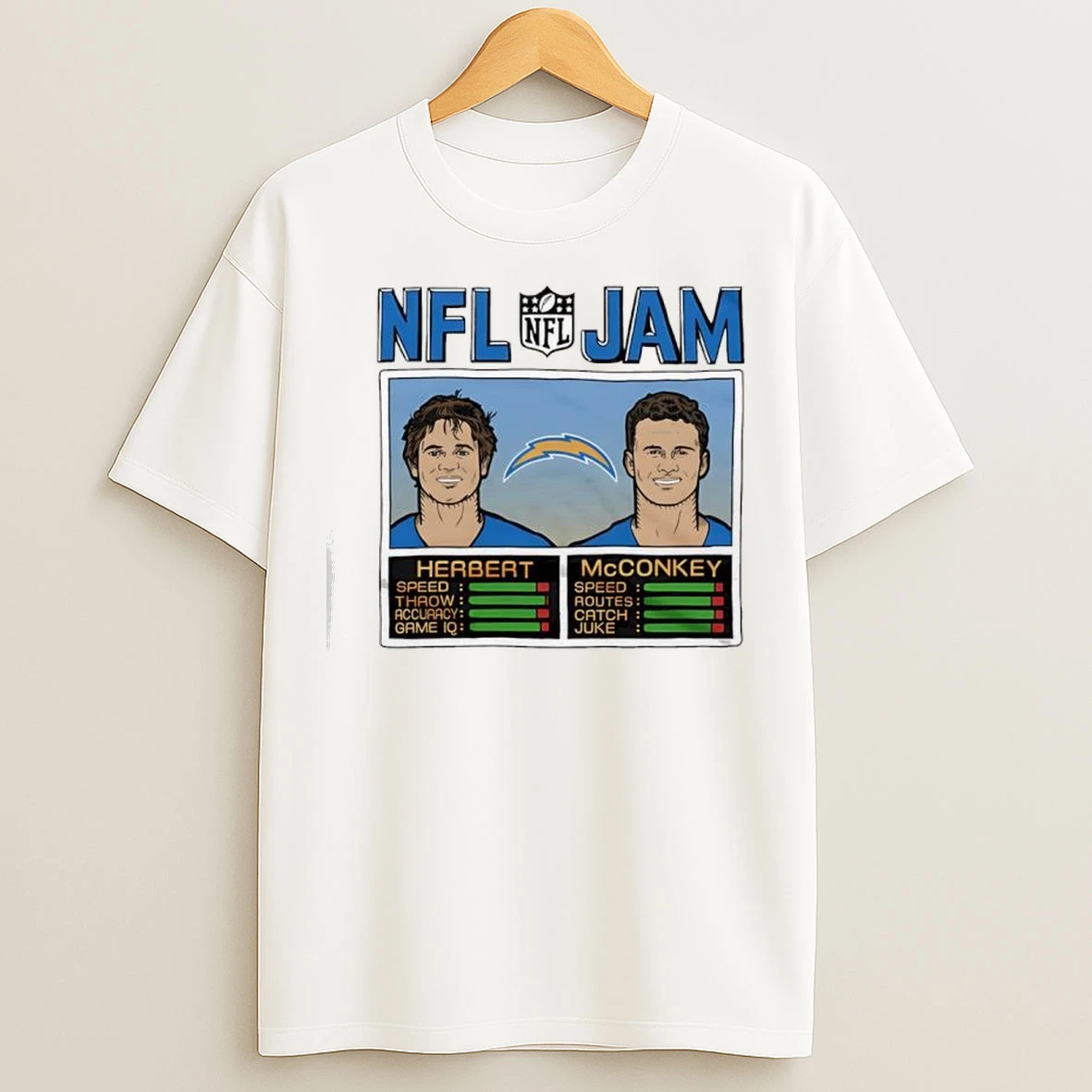 Nfl Jam Chargers Herbert And Mcconkey Los Angeles Chargers T Shirts