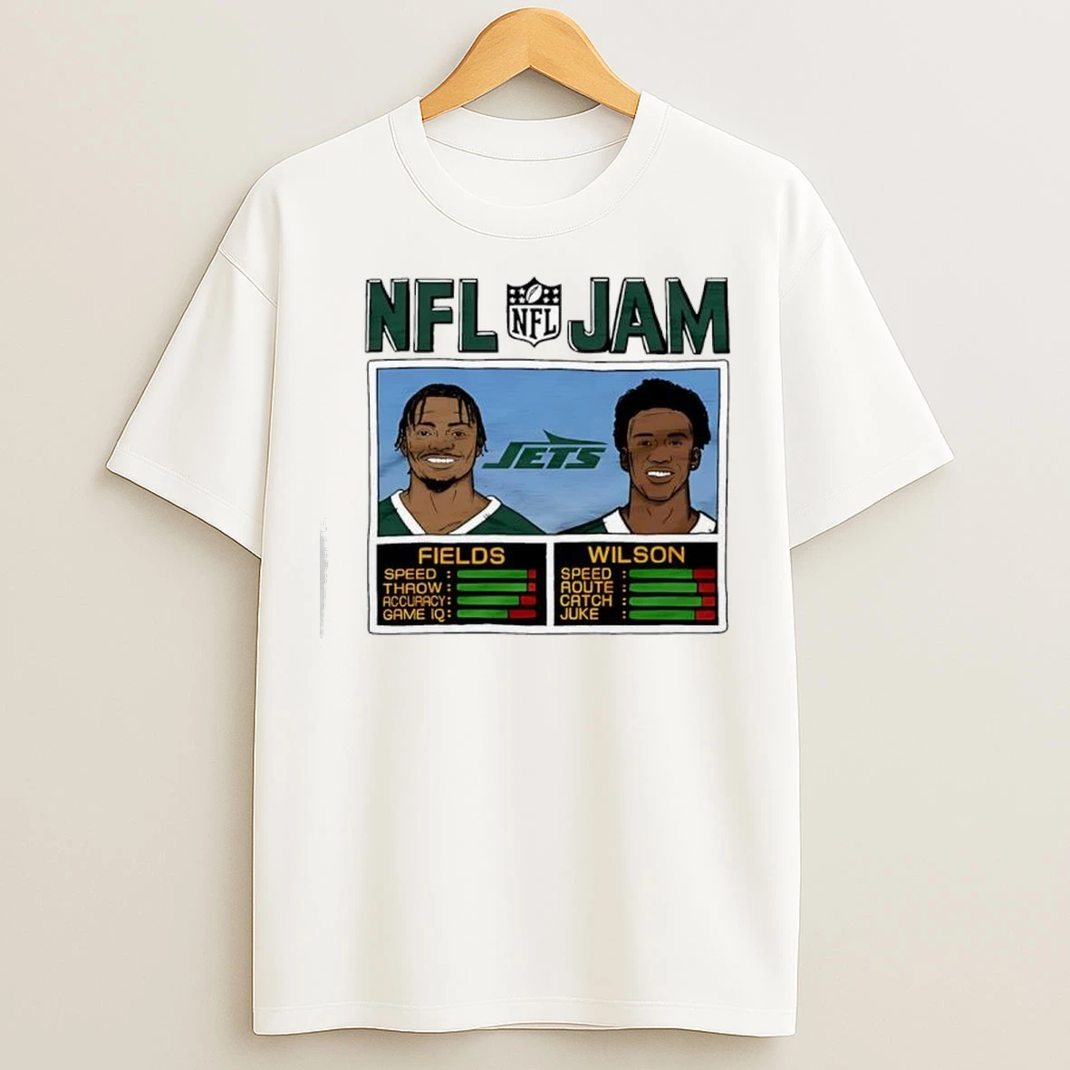 Nfl Jam Jets Fields And Wilson New York Jets T Shirts