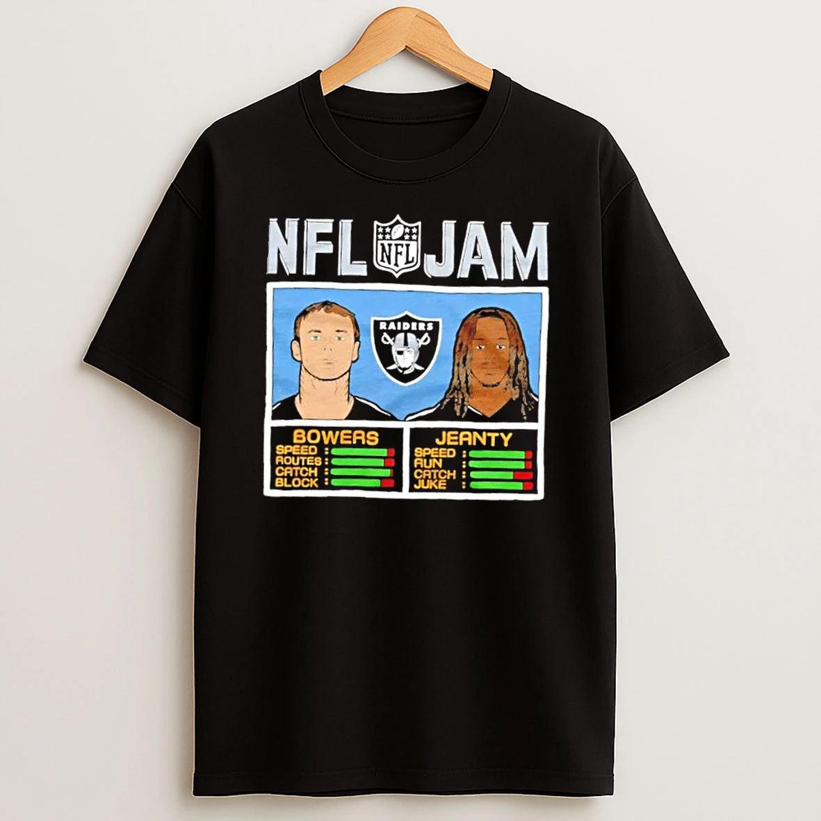 Nfl Jam Las Vegas Raiders Bowers And Jeanty Shirts