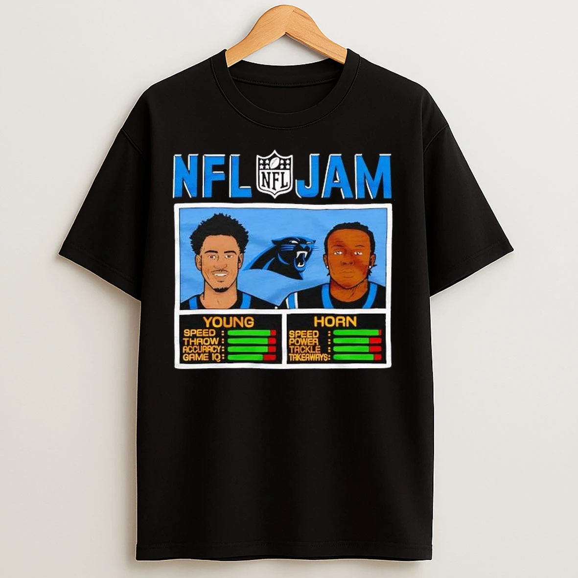 Nfl Jam Panthers Young And Horn Carolina Panthers T Shirts