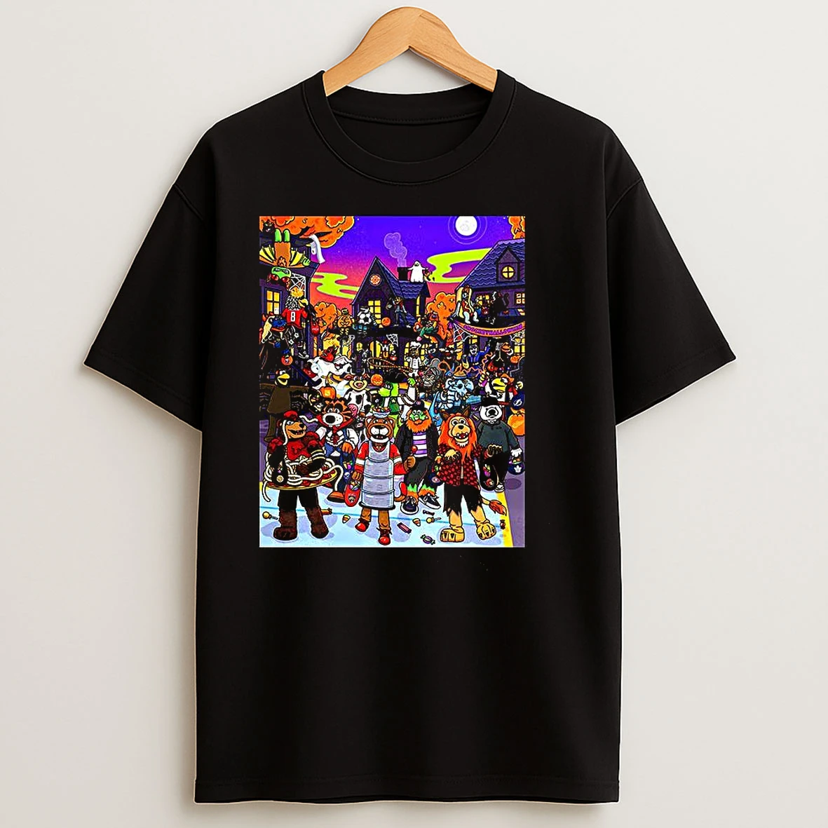 Nhl Mascot Happy Halloween Cartoon 2025 T Shirts