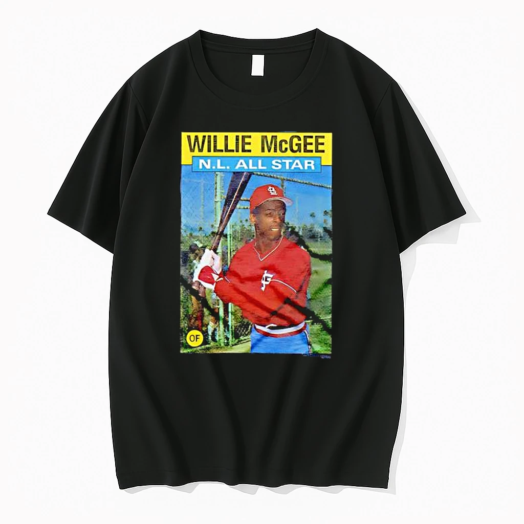 Nl Mvp Of 1986 Topps Baseball Willie Mcgee Cardinals Graphic Shirts
