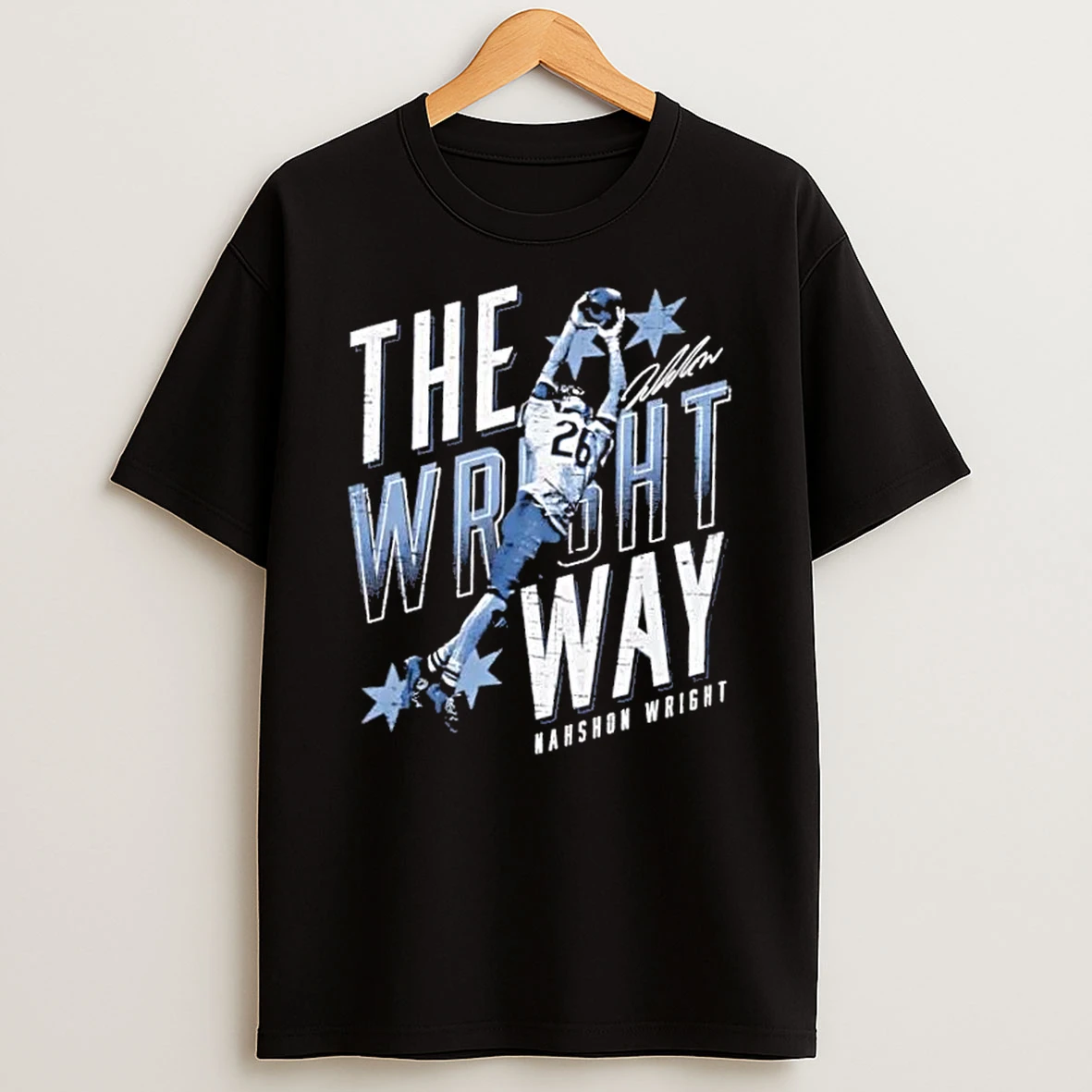 Nahshon Wright Chicago Bears The Wright Way Football Signature Shirts