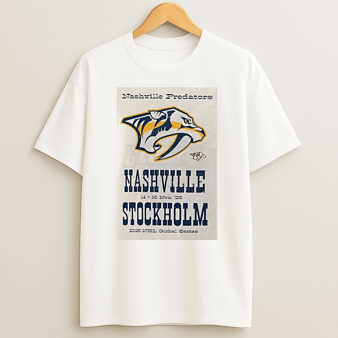 Nashville Predators 2025 Hometown To Stockholm Global Series Shirts