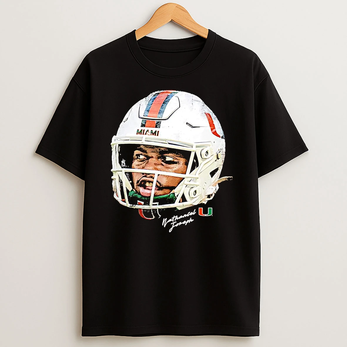 Nathaniel Joseph Big Face Signature Miami Hurricanes Shirts