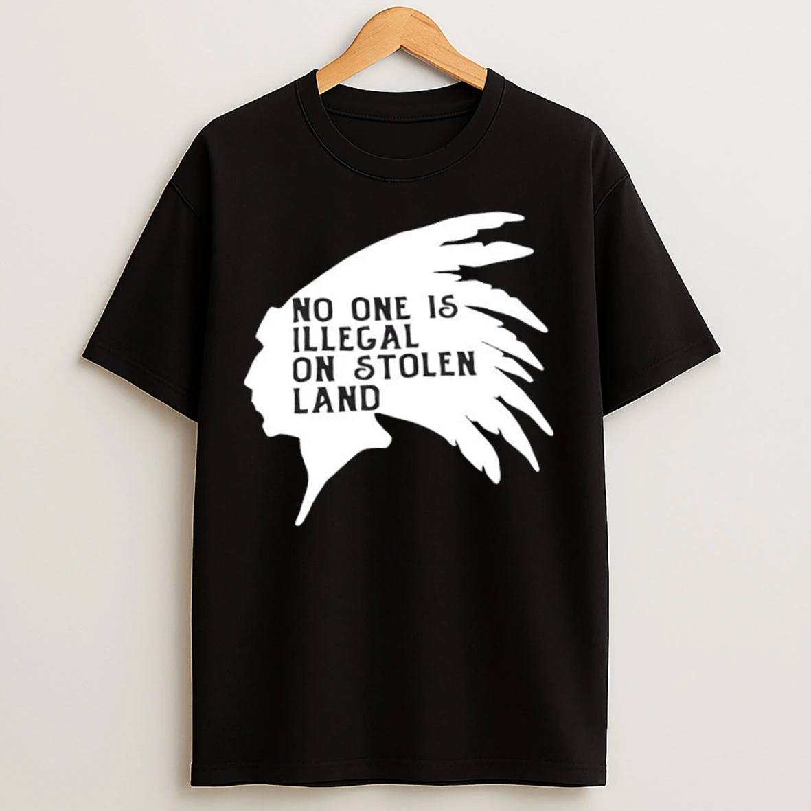 Native American No One Is Illegal On Stolen Land Vintage T Shirts