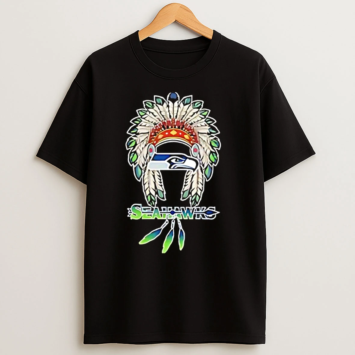 Native American X Seattle Seahawks 2025 Baseball Logo T Shirts