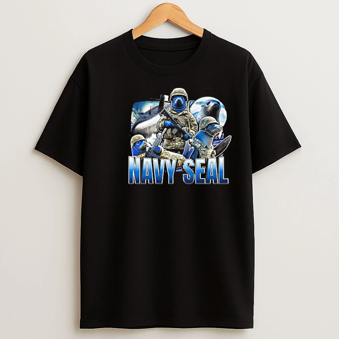 Navy Seal Circle Black T Shirts