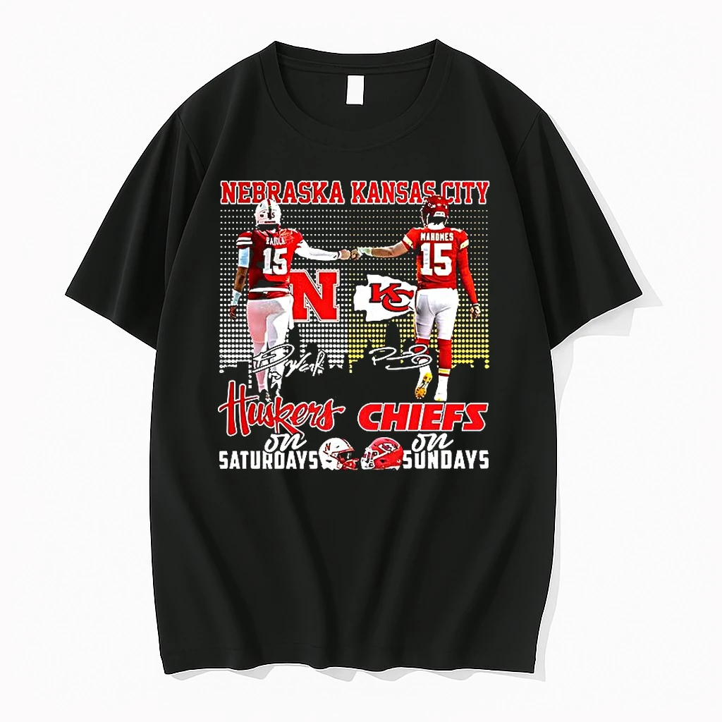 Nebraska Cornhuskers On Saturdays And Kansas City Chiefs On Sundays Signature Skyline Shirts