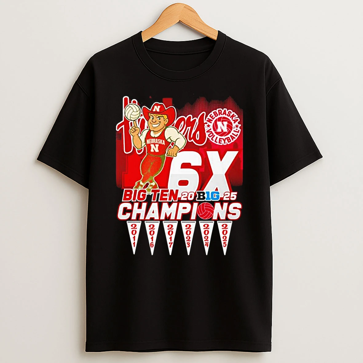 Nebraska Cornhuskers Volleyball 6x Big Ten Champions 2025 Shirts