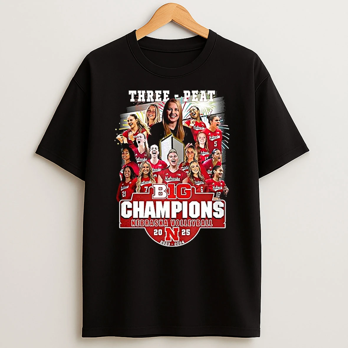 Nebraska Cornhuskers Volleyball Three Peat Big Ten Conference Champions 2025 Shirts