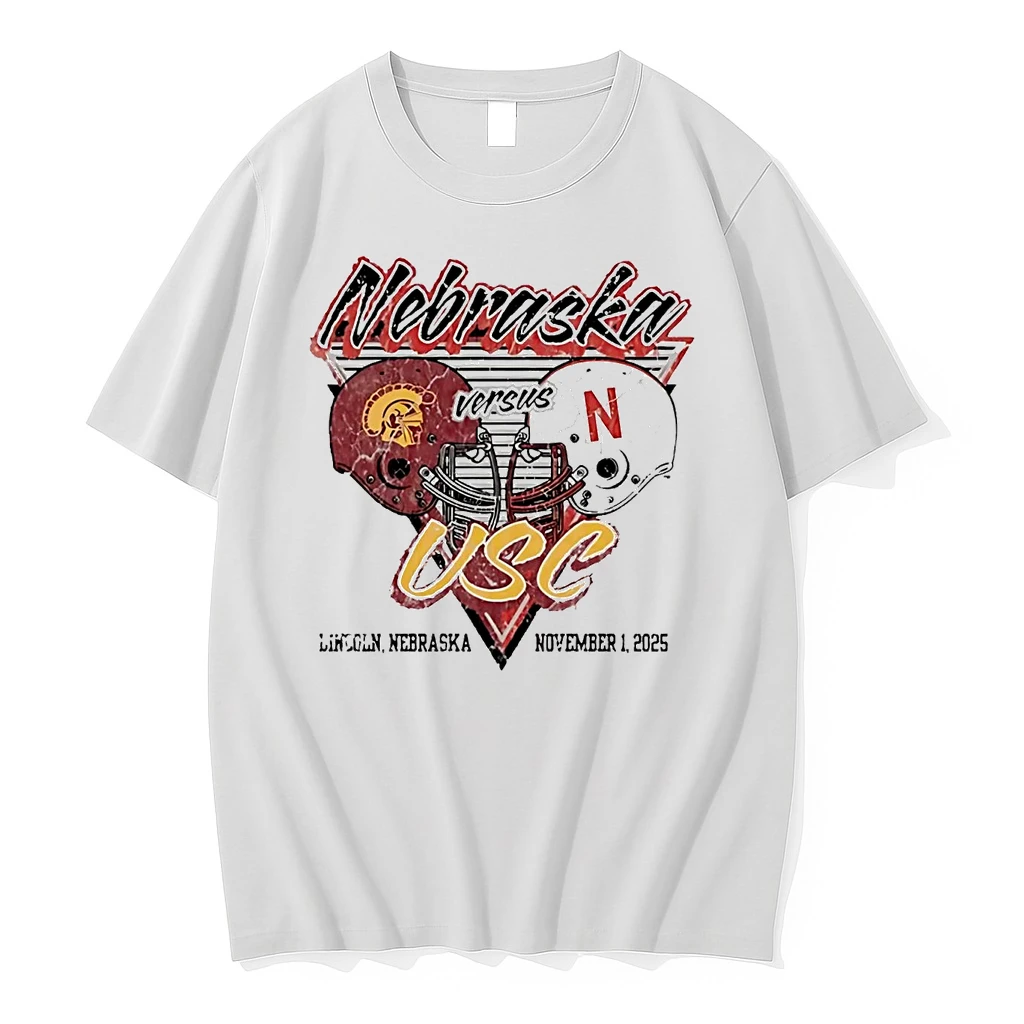 Nebraska Cornhuskers Vs Usc Trojans 2025 Helmet Matchup Shirts