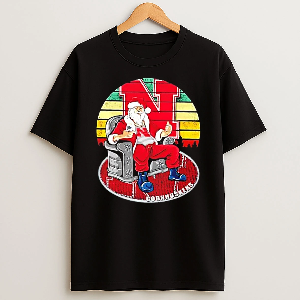 Nebraska Cornhuskers X Santa Claus Christmas Vintage Shirts