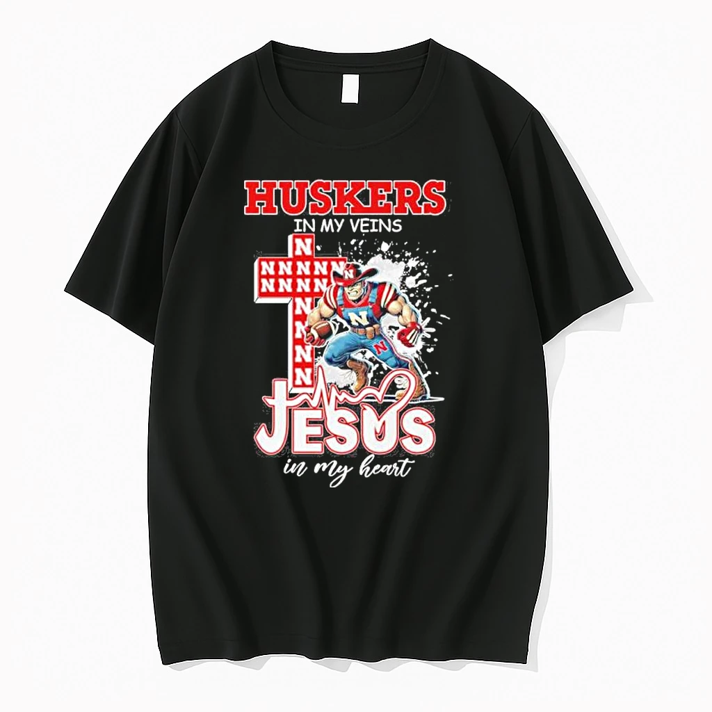 Nebraska Huskers Mascot In My Veins Jesus In My Heart Shirts