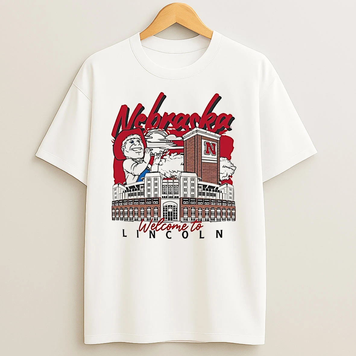 Nebraska Huskers Mascot Welcome To Lincoln Campus T Shirts