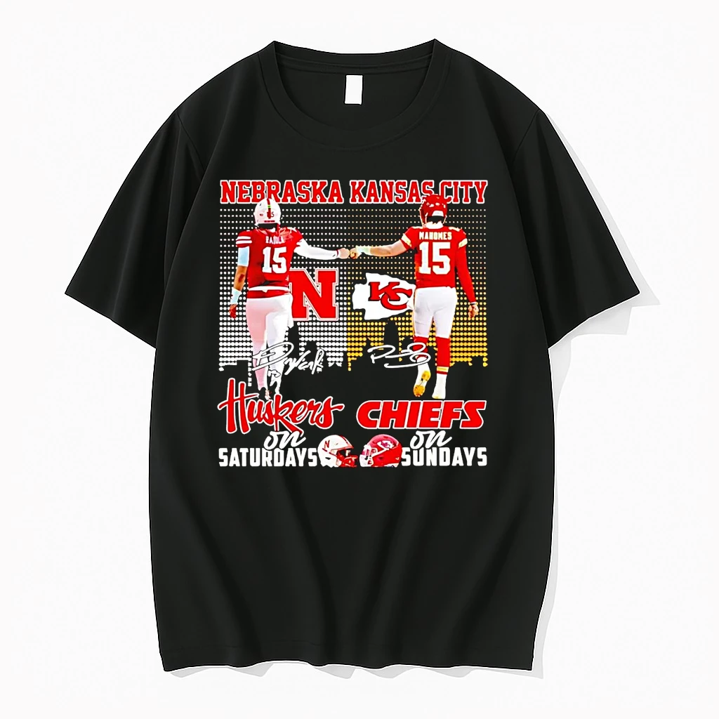 Nebraska Huskers On Saturdays Kansas City Chiefs On Sundays Fist Bump Shirts