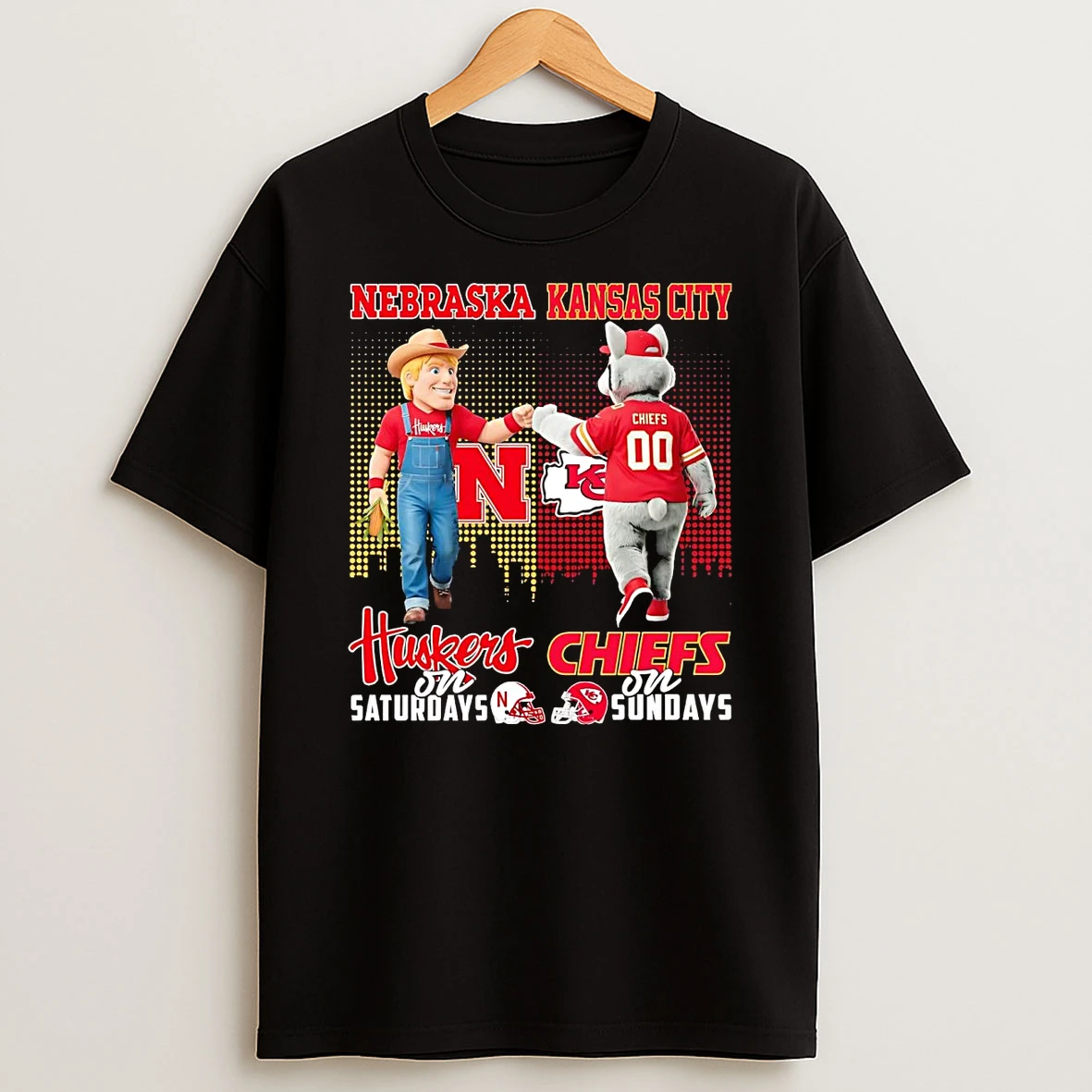 Nebraska Huskers On Saturdays Kansas City Chiefs On Sundays Mascot Shirts