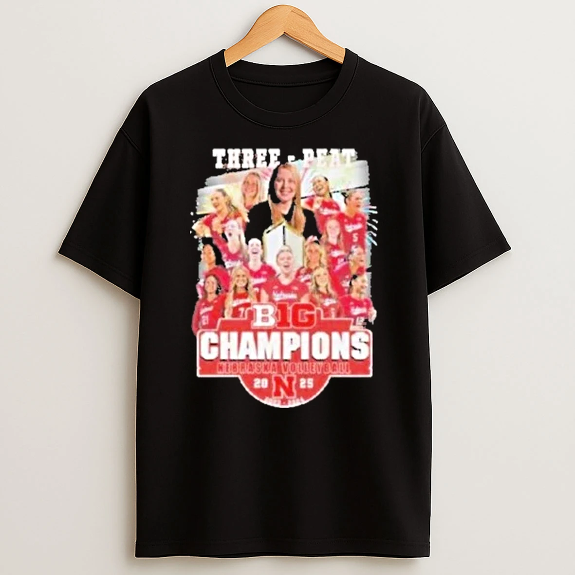 Nebraska Volleyball Three Peat Big Champions 2023 2025 Shirts