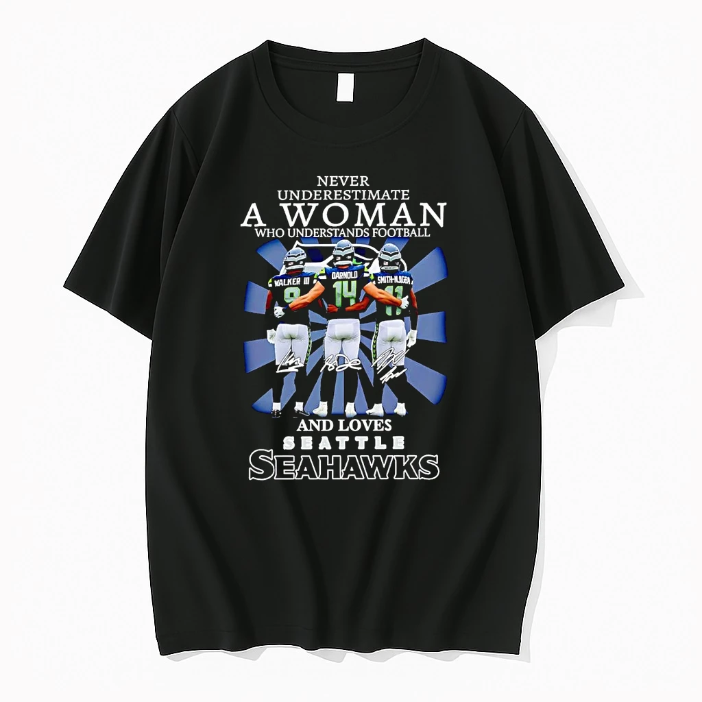 Never Underestimate A Woman Who Understands Football And Loves Seattle Seahawks Shirts