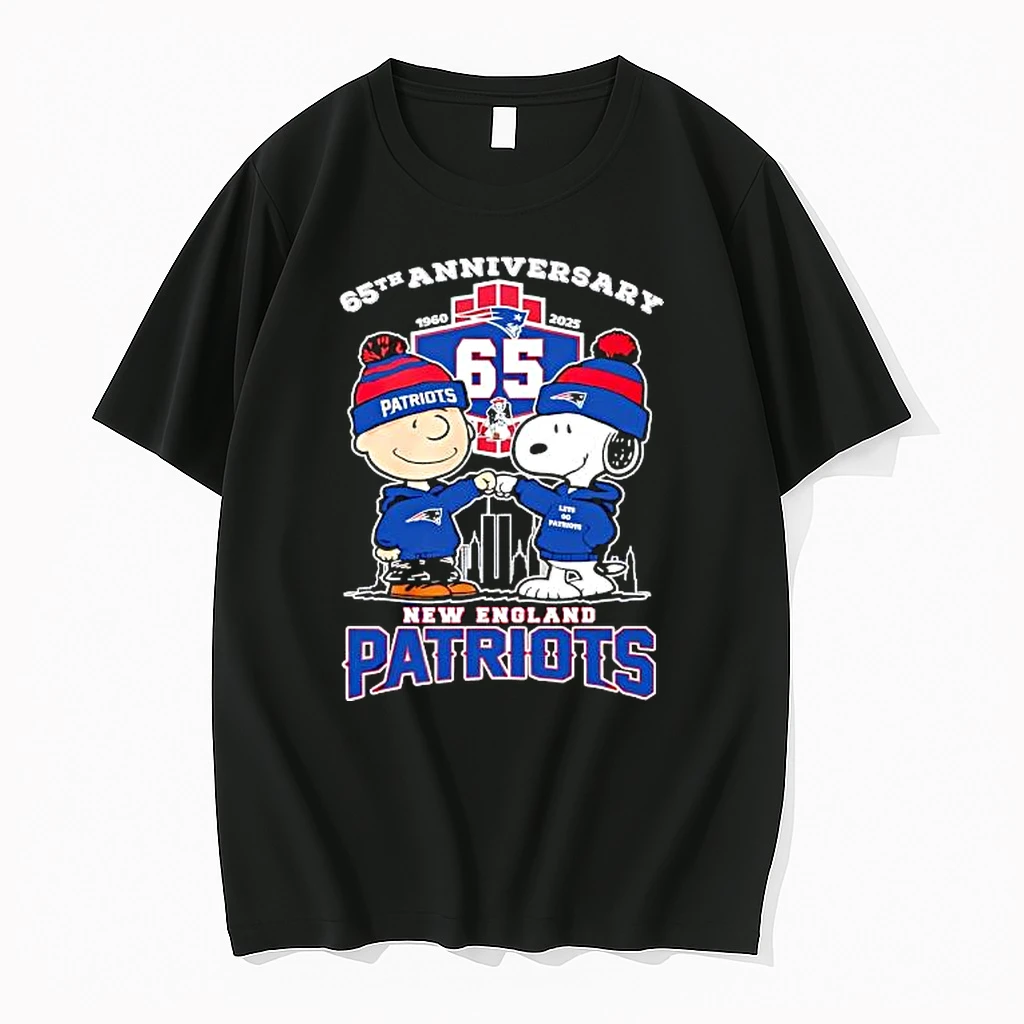 New England Patriots 65th Anniversary 1960 2025 Snoopy Peanuts Shirts
